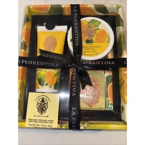 La Florentina Boboli Citrus Hand Care Gift Set 3 Piece Italy Scrub Cream Soap